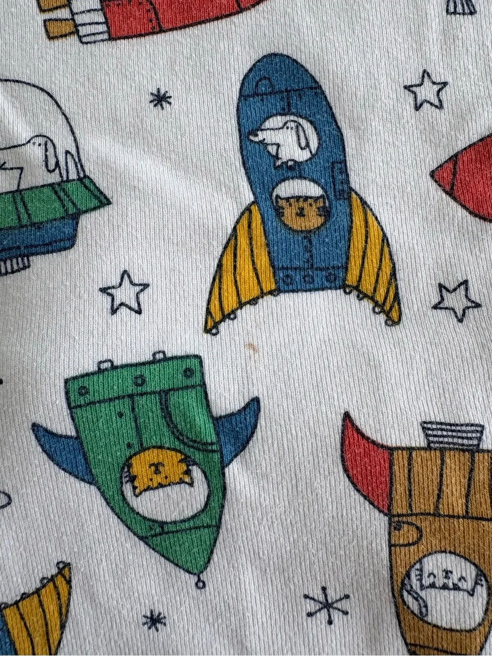 Carter's Yellow Construction & White Rocket Kids Pajama Sets